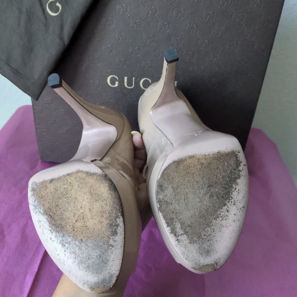 Gucci "Lisbeth" Vernice Crystal Strappy Heels - Picture 8 of 13